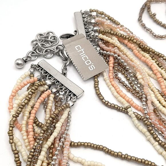 Chico's Glass Seed Bead Multi-strand Necklace, 43 In, 17 Strands, New With Tags - Picture 2 of 11